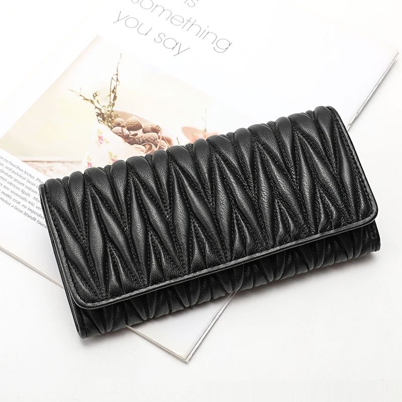 Solid colour - Long Coin Purse in Soft Thin Genuine Leather with Multiple Card Slots - Perfect Gift