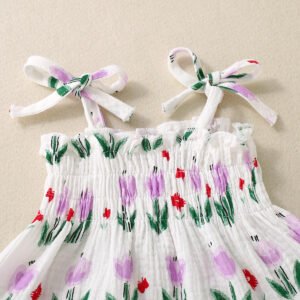 Baby Girl Cute Flowers Sling Half-Length Lace Suit | Adorable Baby Outfit