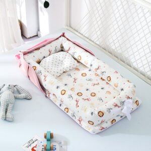 Breathable Cotton Portable Foldable Baby Bed, Baby Crib