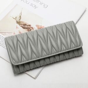 Solid colour - Long Coin Purse in Soft Thin Genuine Leather with Multiple Card Slots - Perfect Gift
