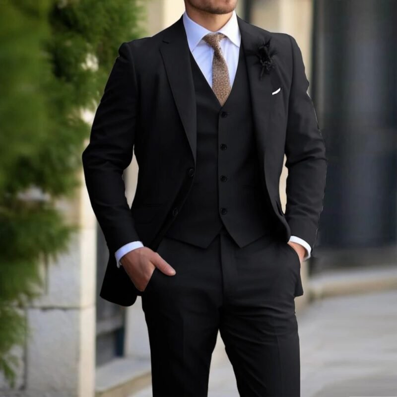 Zazzle Haven Brand Classic Men’s 3-Piece Suit - Fashion Slim Fit Blazer, Vest, and Trousers Set