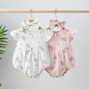 Girl's Flying Sleeve One-Piece Romper | Stylish and Comfortable Suit for Kids