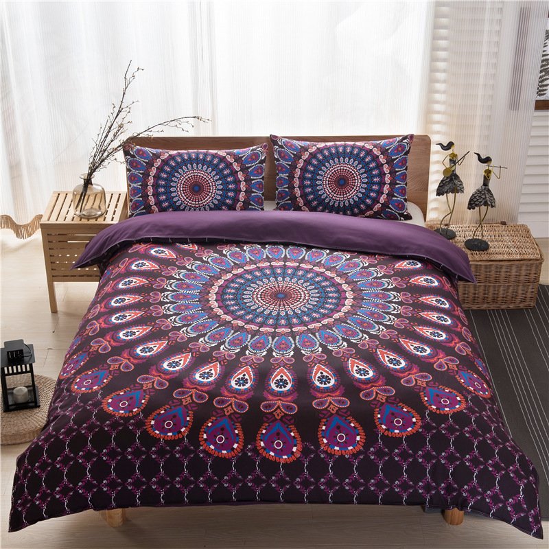 Bohemian Ethnic Style Bedding Set – 3-Piece Home Textile Collection
