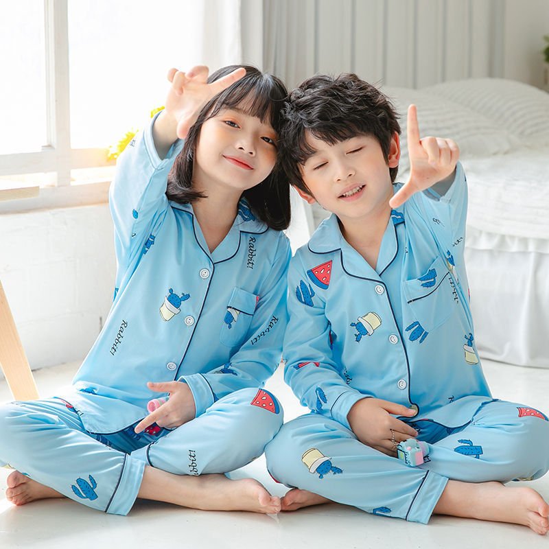 Cute Cartoon Boys And Girls Pajama Set