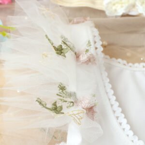 Two-Piece Baby Embroidery Floral Lace Mesh Jumpsuit | Elegant Baby Outfit