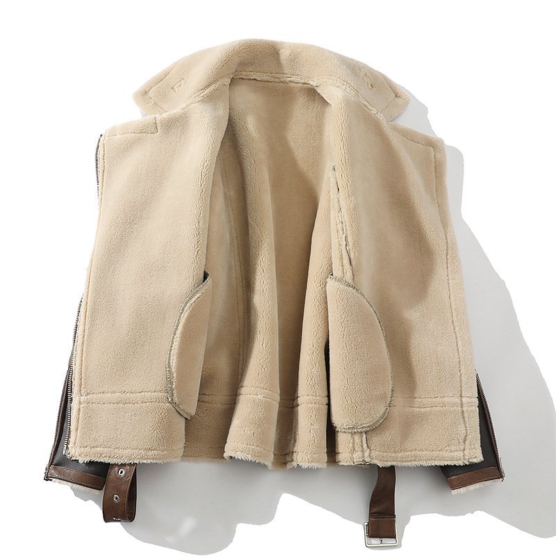 Zazzle Haven Plus size polo collar winter coat | Fleece-Lined Thickened Fur Jacket - Warm and Stylish Winter Outerwear