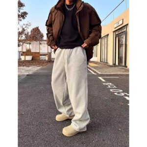 American Retro Casual Sweatpants for Men - Elastic Waist Loose Fit Comfort Wear