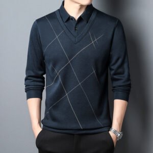 Zazzle Haven Men's Long Sleeve Two-Piece layered T-Shirt - Stylish Spring & Autumn Casual Wear