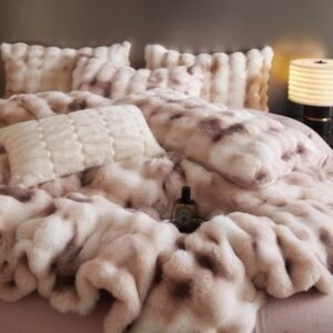Zazzle Haven KING Size Luxe 4-Piece Fur Velvet Sheets - Double & Queen Fitted Sheet Set for Ultimate