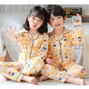 Cute Cartoon Boys And Girls Pajama Set