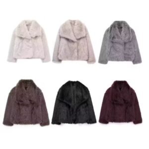 Women's Winter Fashion| French Lapel Fur Jacket – Socialite Style