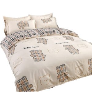 Cute Pure Cotton Brushed Bedding – Thickened 4-Piece Fresh Set