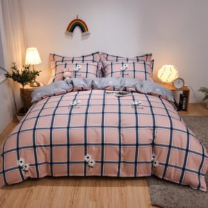 Cute Pure Cotton Brushed Bedding – Thickened 4-Piece Fresh Set