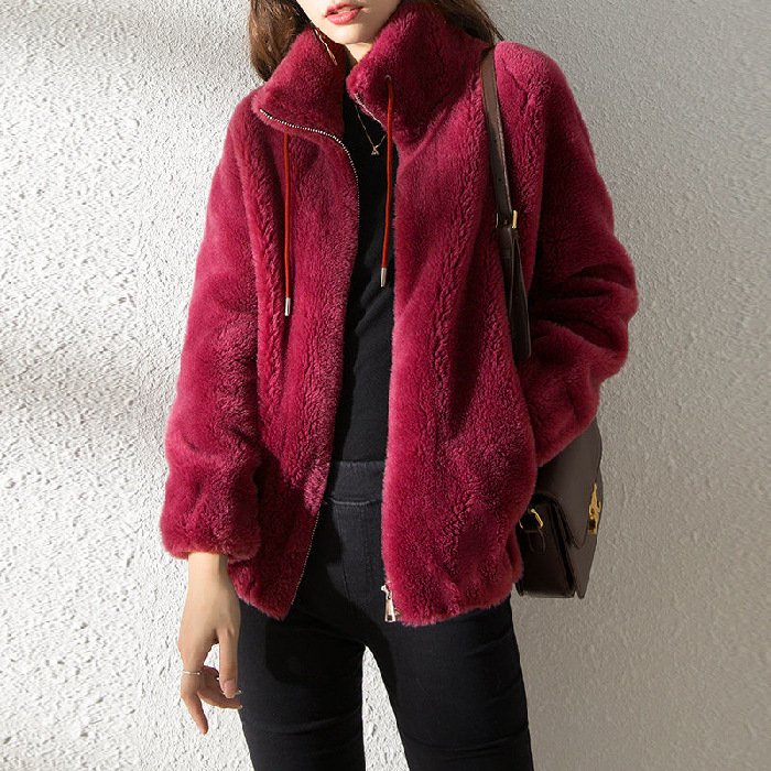 Winter Velvet Jacket for Women | Trendy Thickened Double-sided Fleece Zipper Cardigan Stand Collar Warm Sweatshirt