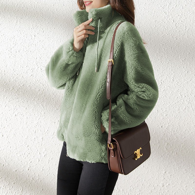 Winter Velvet Jacket for Women | Trendy Thickened Double-sided Fleece Zipper Cardigan Stand Collar Warm Sweatshirt