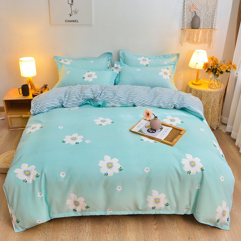 Cute Pure Cotton Brushed Bedding – Thickened 4-Piece Fresh Set