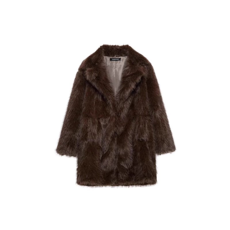 Women’s Mid-Length Faux Fur Jacket, Stylish Winter Coat