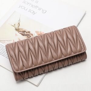 Solid colour - Long Coin Purse in Soft Thin Genuine Leather with Multiple Card Slots - Perfect Gift