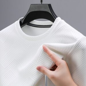 Zazzle Haven Spring & Autumn Men's Round Neck Top - Versatile Inner and Outer Wear