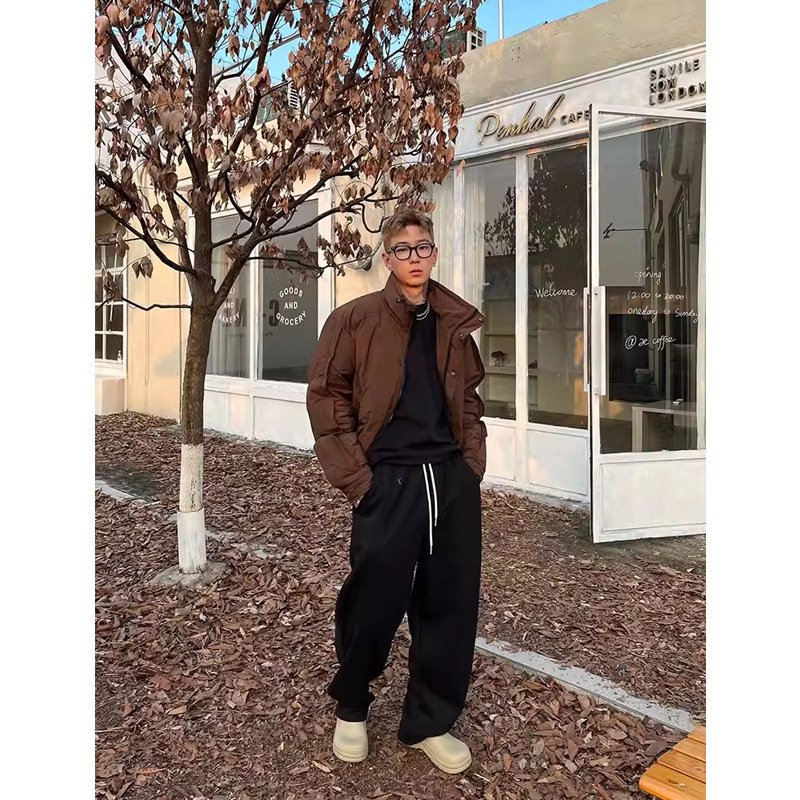 American Retro Casual Sweatpants for Men - Elastic Waist Loose Fit Comfort Wear
