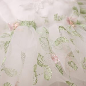 Two-Piece Baby Embroidery Floral Lace Mesh Jumpsuit | Elegant Baby Outfit