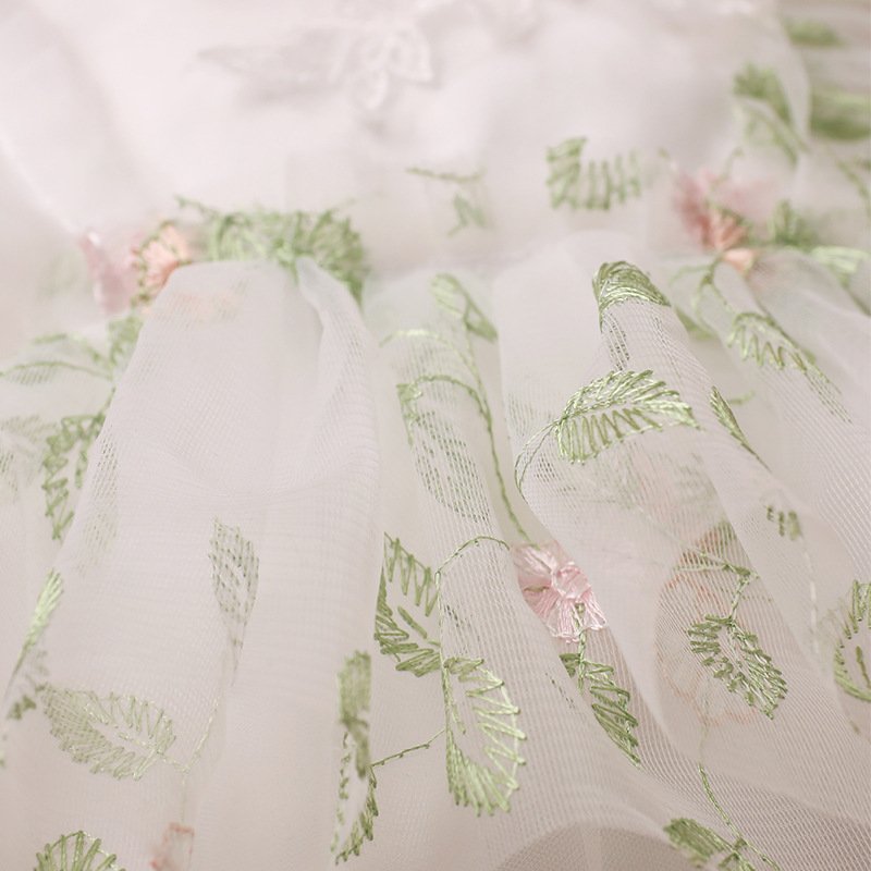 Two-Piece Baby Embroidery Floral Lace Mesh Jumpsuit | Elegant Baby Outfit