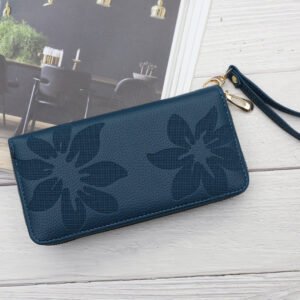Leather Long Wallet, Women Wallets, Purple Wallet, Leather Carved Wallet, Handmade Long Wallet, Anniversary Gifts For Her, Gifts For Moms