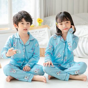 Cute Cartoon Boys And Girls Pajama Set
