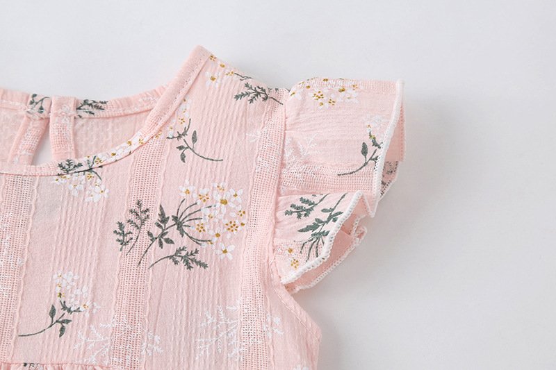 Girl's Flying Sleeve One-Piece Romper | Stylish and Comfortable Suit for Kids