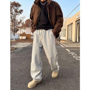 American Retro Casual Sweatpants for Men - Elastic Waist Loose Fit Comfort Wear