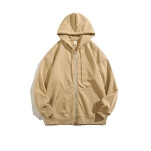 Solid Color Retro Simple Hooded Zipper Jacket for Men – Stylish & Comfortable