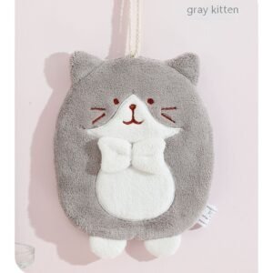 Cute Kitten Hanging Hand Towel – Absorbent & Lint-Free for Household Kitchen Use