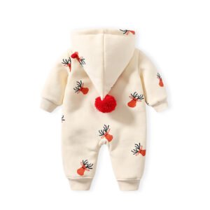 Khaki Padded Warm Baby Clothes - Cozy Crawling Outfit for Infants
