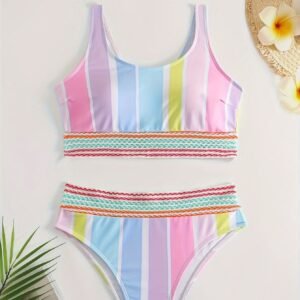 Women's Sports Casual Striped Bikini – Stylish & Comfortable Swimwear