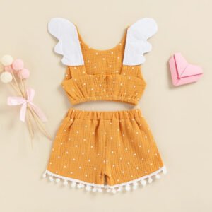 Girls Cotton Linen Polka Dot Style – Cute & Comfortable Children's Clothing
