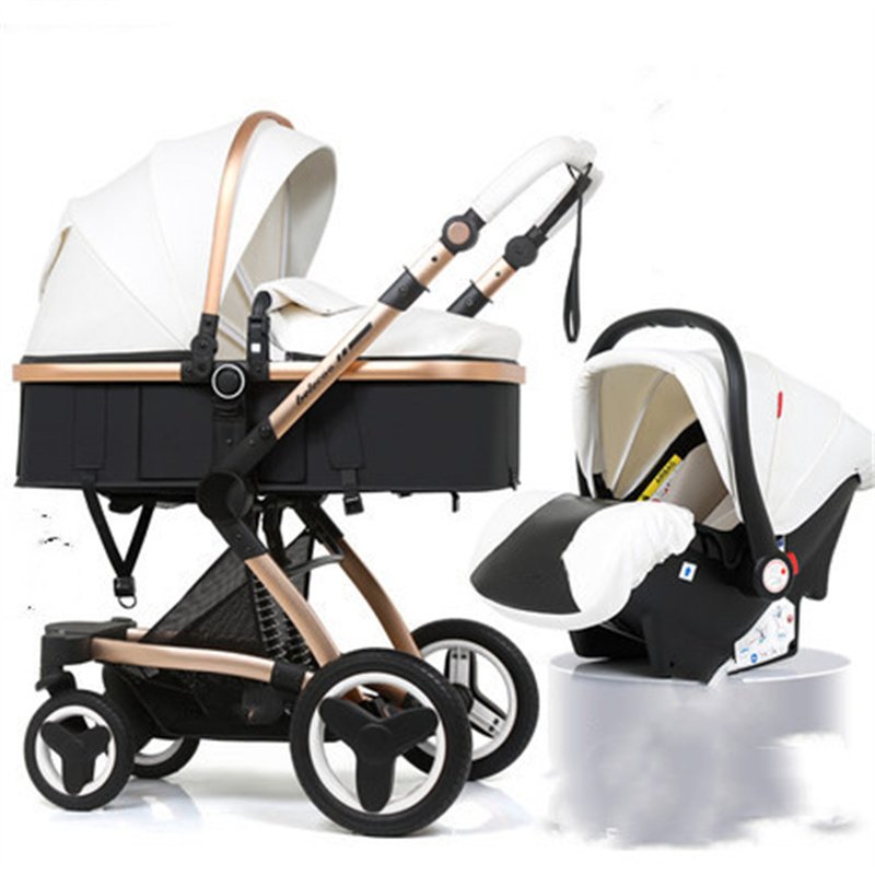 High Landscape Baby Stroller with Basket – Sit & Lie Function, Foldable Design