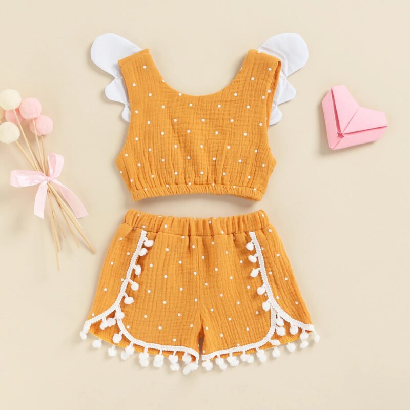 Girls Cotton Linen Polka Dot Style – Cute & Comfortable Children's Clothing