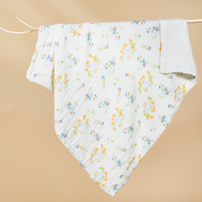 Newborn Baby Printed Pure Cotton Gauze Blanket - Soft & Breathable Swaddle Blanket