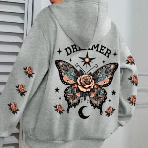 Letter Print Hoodie with Casual Drawstring for Women - Stylish & Comfortable