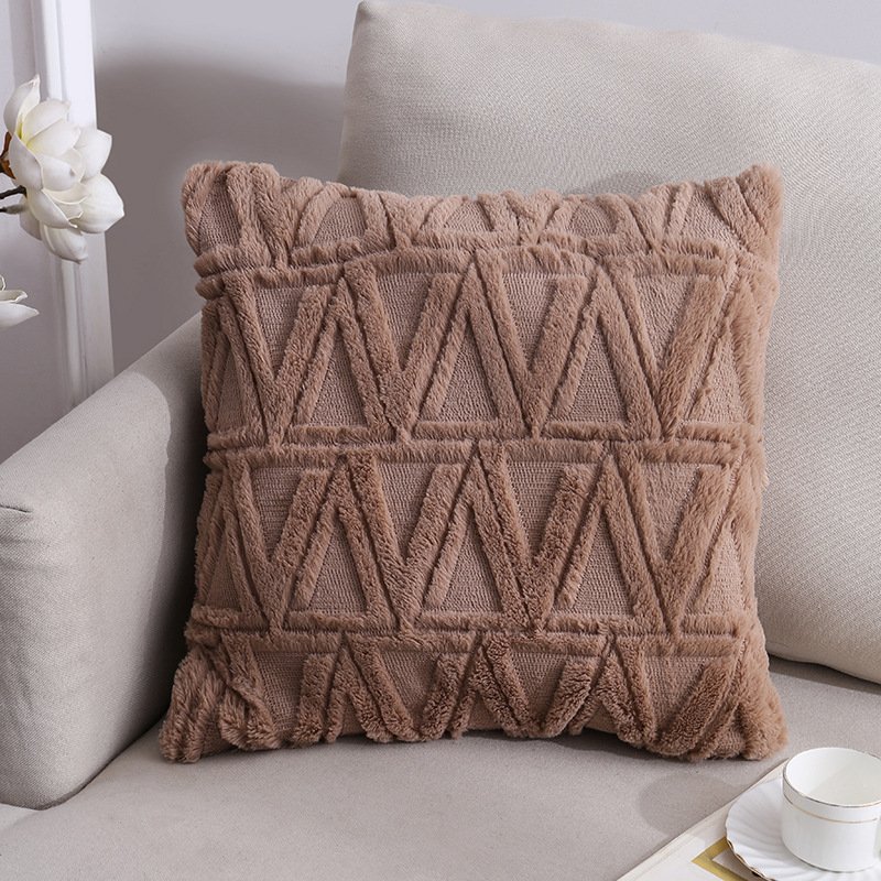 Cross-border Plush Pillow – Nordic Double-sided Plush Sofa & Office Cushion Cover