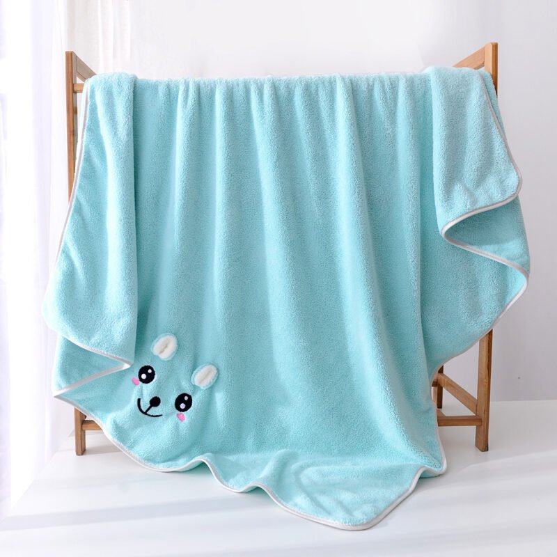 Coral Velvet Bath Towel Two-Piece Set – Rabbit Ears & Koala Bear Design in Gift Box