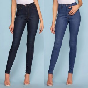 High Stretch Slim Fit Fashion Solid Color Jeans – Comfortable & Trendy Fit