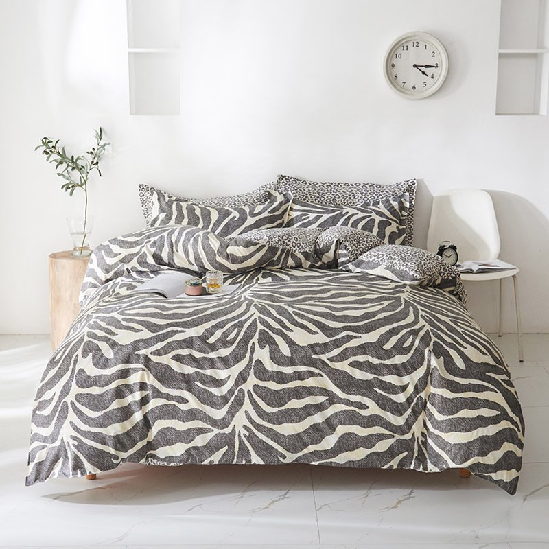 Leopard Print Bed Sheet Set of Four – Stylish and Bold Bedding for Your Bedroom
