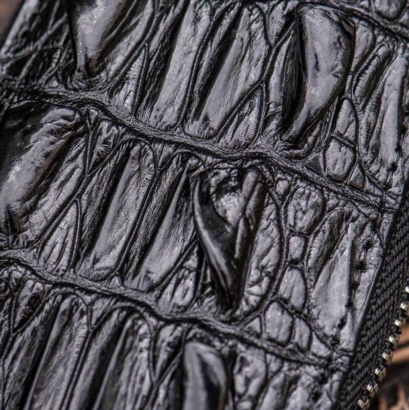 Leather Zipper Car Key Bag with Vertical Card Holder for Men and Women