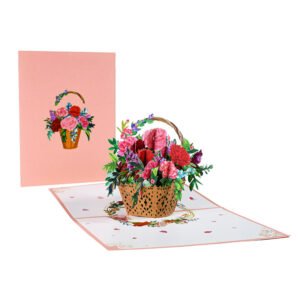 3D Pop-Up Flower Bouquet Cards – Anniversary, Mother’s Day, Wife & Mom Greeting Cards, Floral Invitation Postcards
