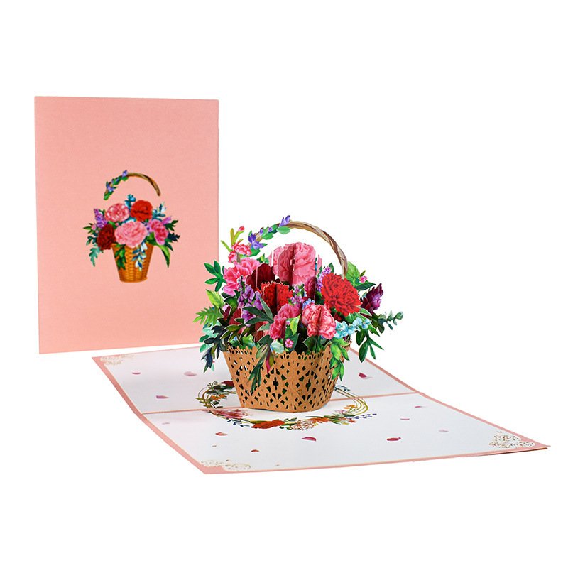 3D Pop-Up Flower Bouquet Cards – Anniversary, Mother’s Day, Wife & Mom Greeting Cards, Floral Invitation Postcards