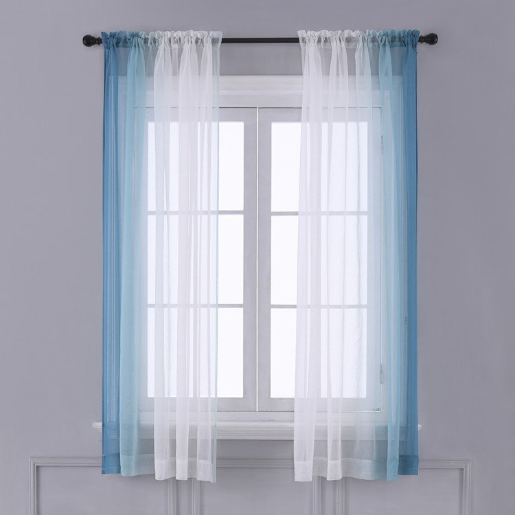 Left & Right Gradient Color Curtain – Finished Window Screen for Stylish Home Decor