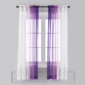 Left & Right Gradient Color Curtain – Finished Window Screen for Stylish Home Decor