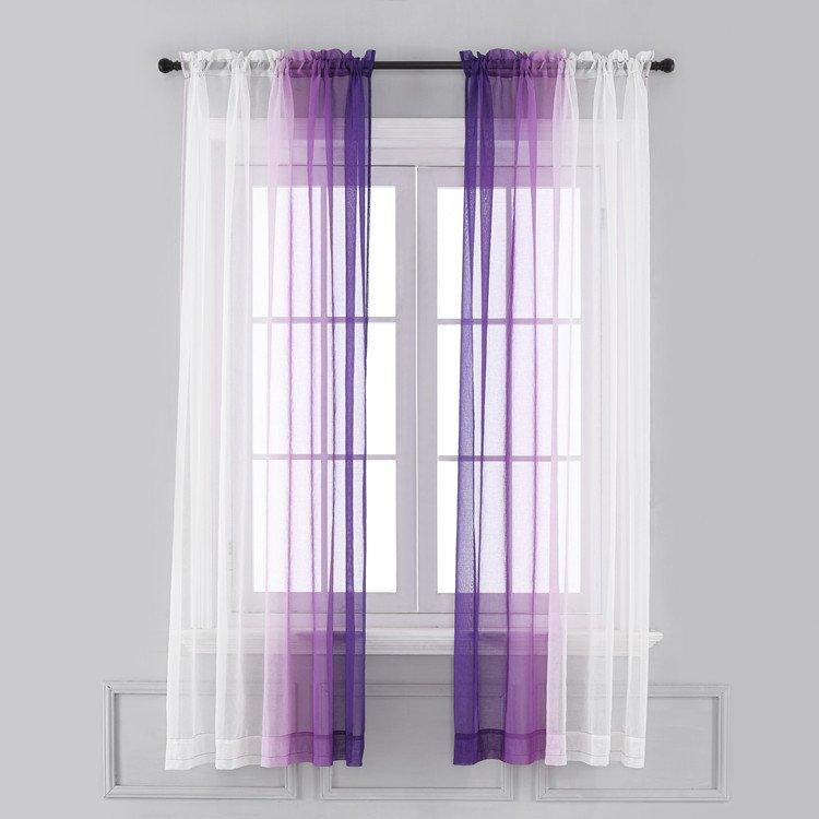 Left & Right Gradient Color Curtain – Finished Window Screen for Stylish Home Decor