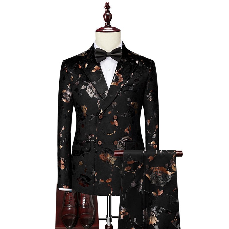 Men's Business Creative Printed Tie Suit Set - Stylish & Professional Attire